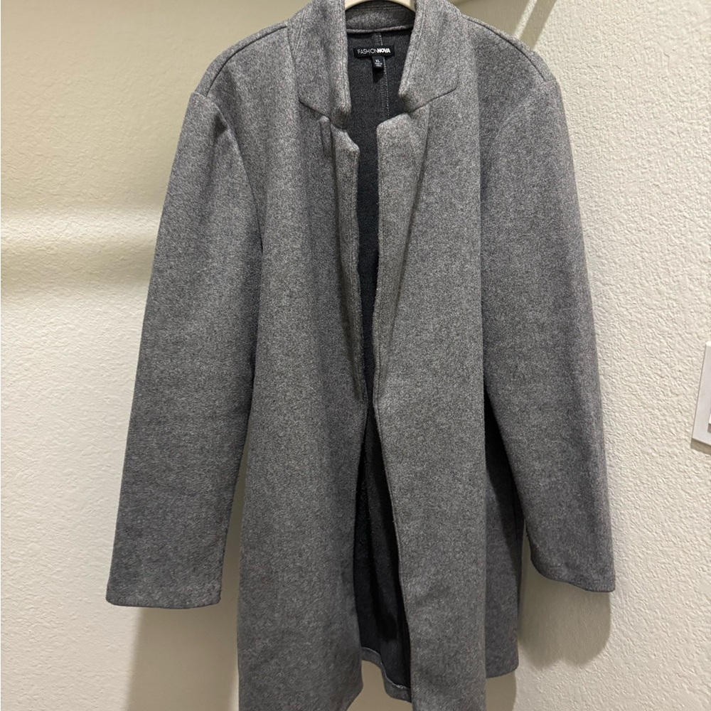 Fashion Nova Women's Elegant Gray Trench Coat